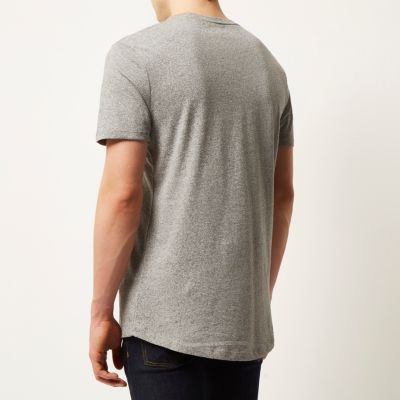 Grey longline grindle t-shirt